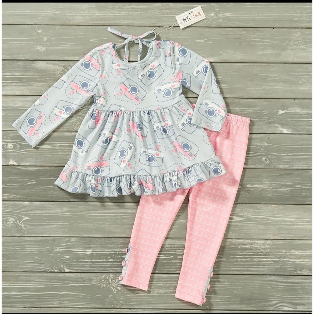 12-18 Mos Pete And Lucy Lovely Memories Pant‎ Set And Headband NWT